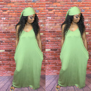 A Long Day Maxi (Olive) (Plus sizes are available)