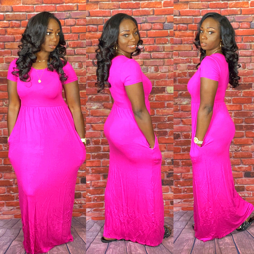 Blair Maxi Dress (Fuchsia)